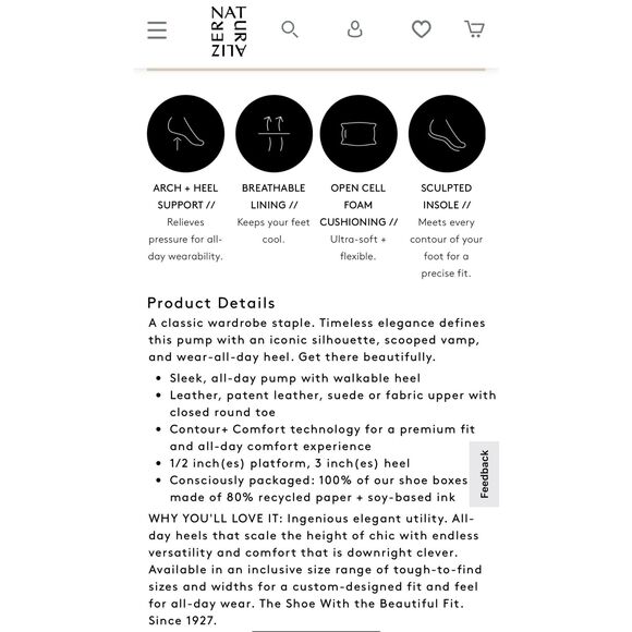 Naturalizer NEW size 10 W Michelle pumps comfort heels - black leather - Picture 8 of 8